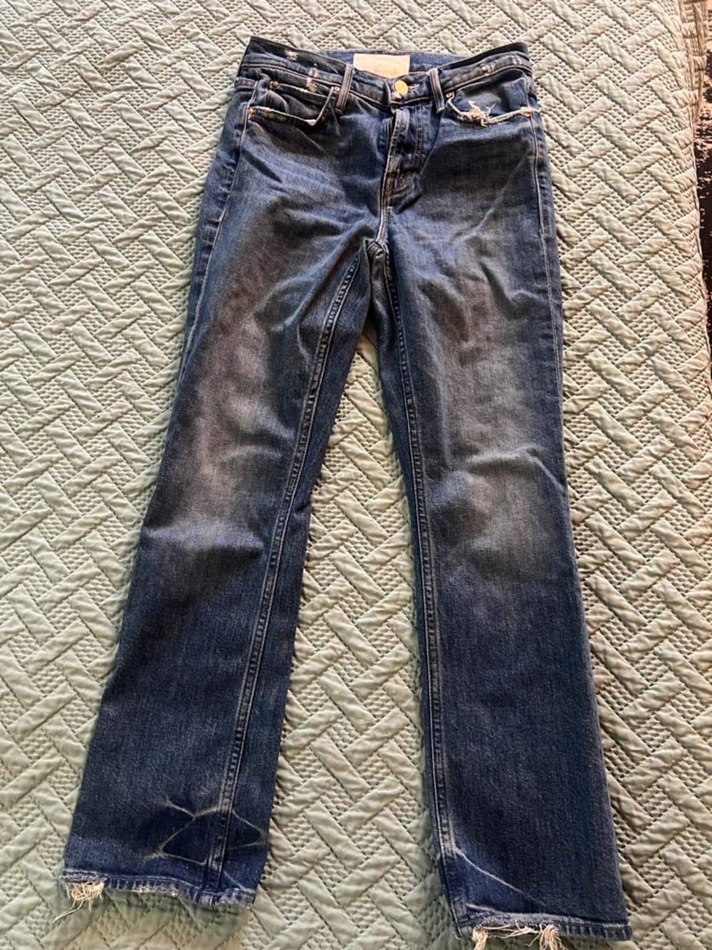 Classic petite women’s Distressed Dark Blue Jeans